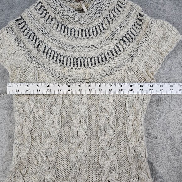 Free People Sweater Dress Womens Small Petite Gray Wool Blend Nordic Nights Knit - Picture 8 of 13